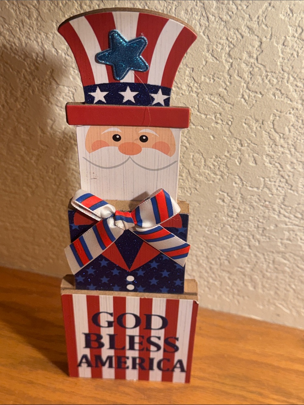Patriotic Uncle Sam Stackable Decor - Red, White & Blue
